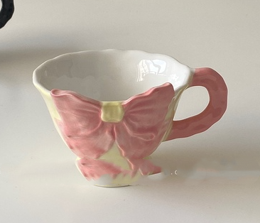 Three-dimensional Bow Ceramic Mug Lovely Girl Heart