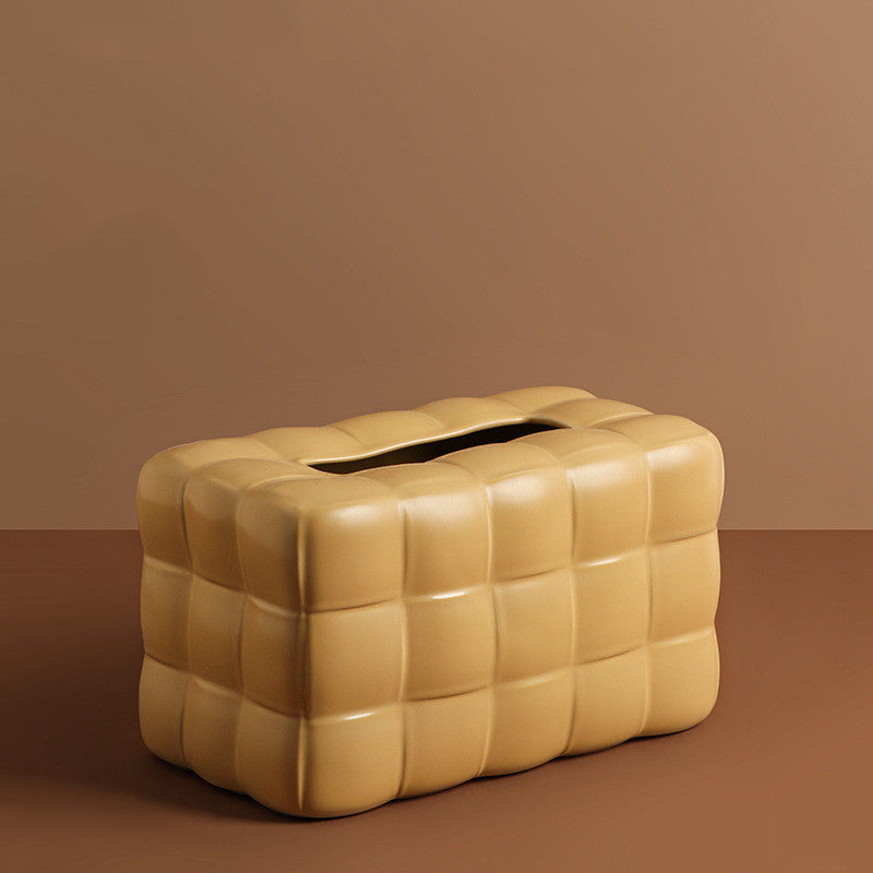 Wholesale Modern Woven Bag Ceramic Vase Home Storage Box Morandi Color For Table Decoration