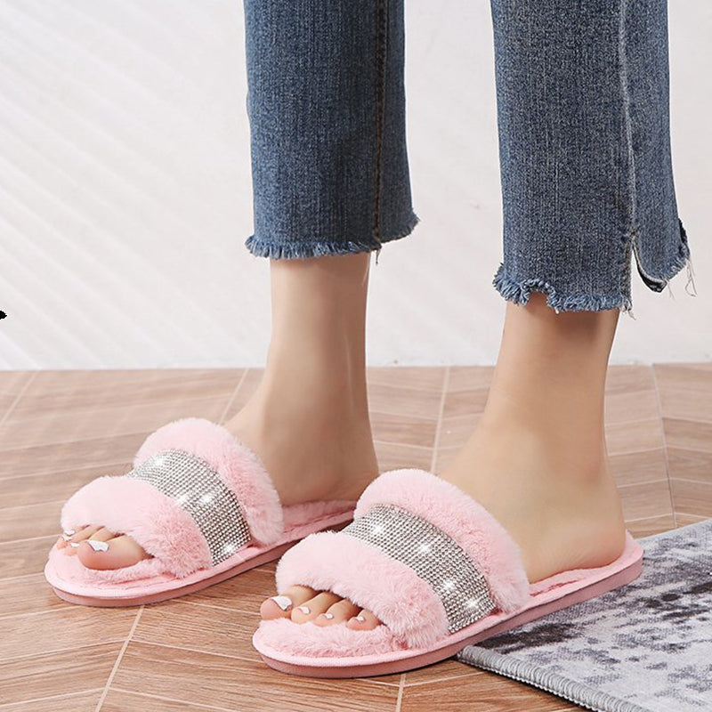 Home Warm Cotton Casual Fashion Fluffy Slippers