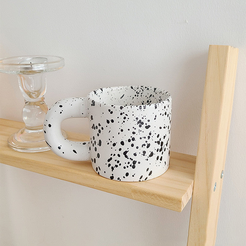 Sesame Dot Splashed Ink Mug Nordic Ceramic Mug Milk Mug