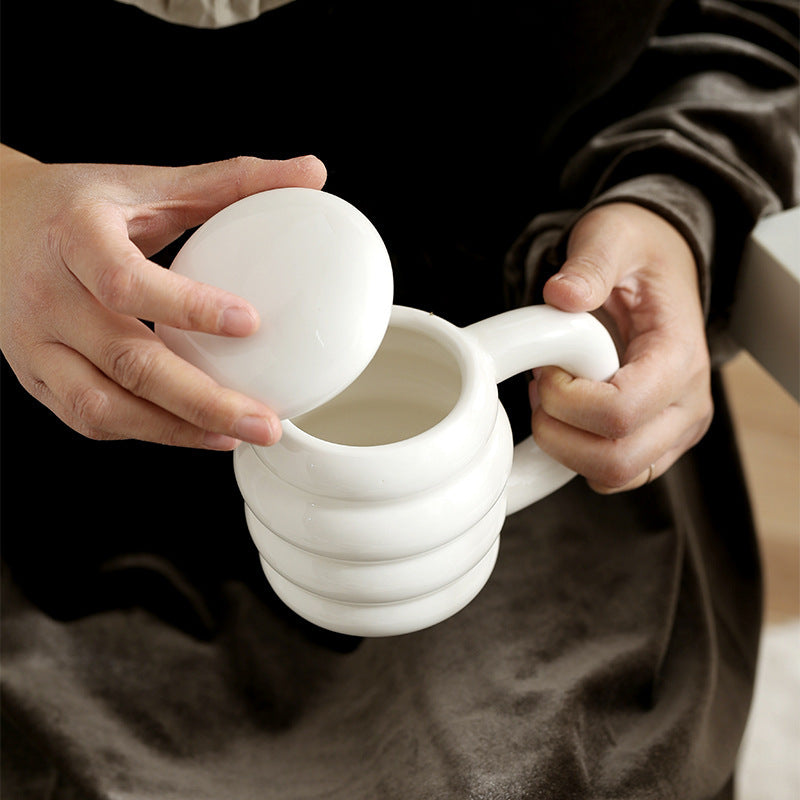 Super Cute Cream Stacked Cup Good-looking Ceramic Mug